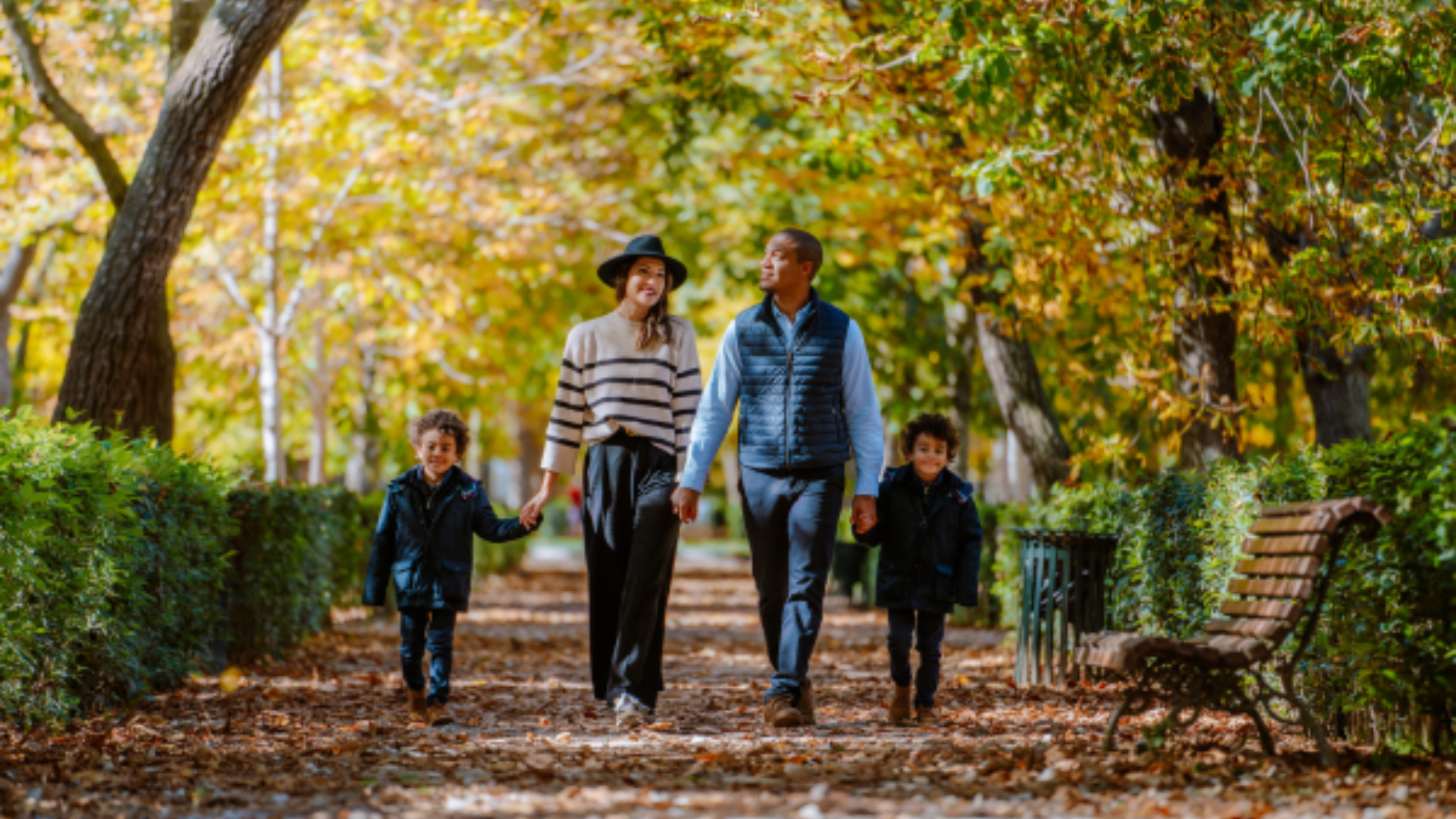 Family enjoying a park